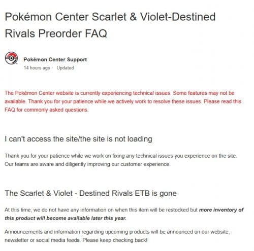 pokemon center destined rivals faq