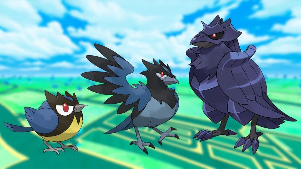 pokemon go rookidee corvisquire corviknight evolution line
